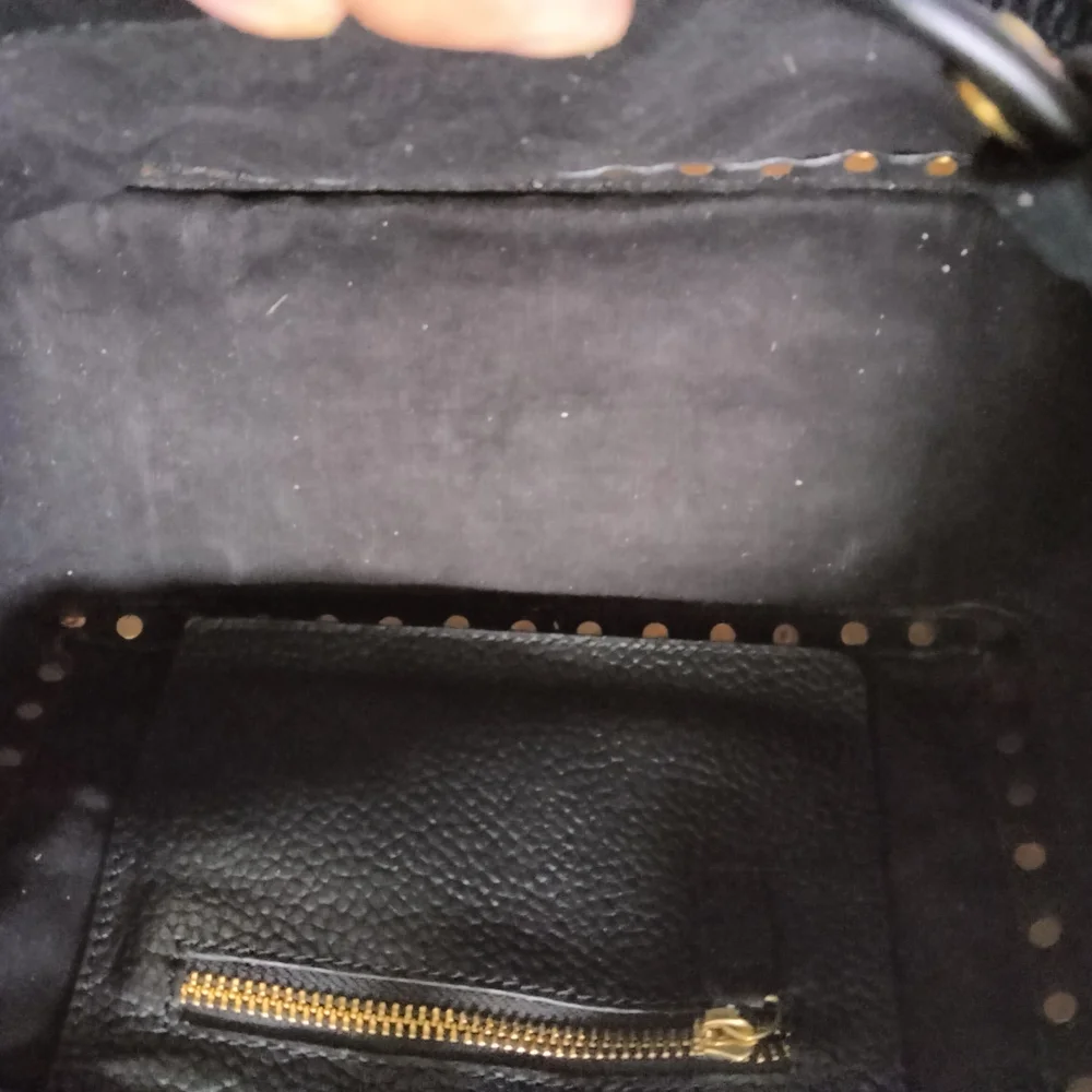 Rock Stud Genuine Leather Bag with Multicolor Accent Stones-Valentino Style - Picture 5 of 7